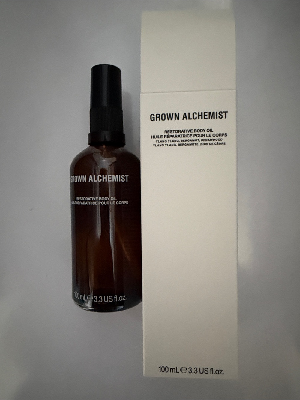 NIB Grown Alchemist Brown Bottle with White Box - Restorative Body Oil